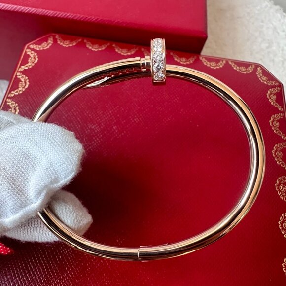 Cartier rose gold diamond nail bracelet - Picture 4 of 6